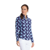 Alternate View 1 of Elephant Print Sun Protection Quarter Zip Pull Over